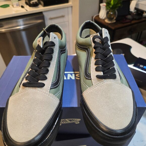 VANS Premium Old Skool 36 MENS SZ 10 Olive Green/Aluminum Grey Sneakers PARK - Picture 4 of 14